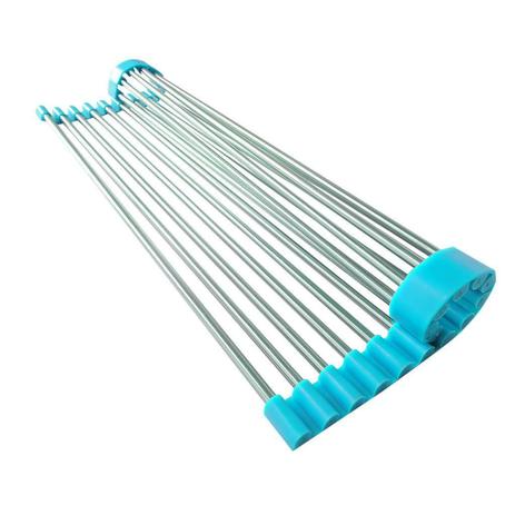 Escorredor Multiuso Flexível Em Inox E Silicone Azul 43 X 28 Cm - Kehome Menor preço em Escorredor Multiuso Flexível Em Inox E Silicone Azul 43 X 28 Cm - Kehome