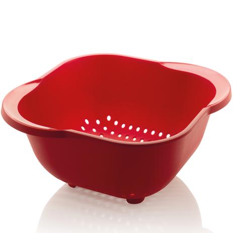 Escorredor Multiuso Grande De Massa Macarrão Saladas Frutas Vermelho - Ou Menor preço em Escorredor Multiuso Grande De Massa Macarrão Saladas Frutas Vermelho - Ou