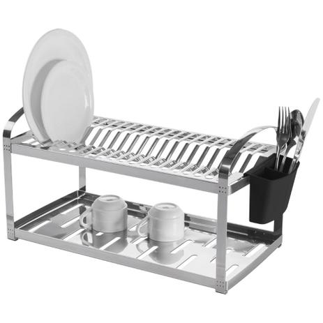 Escorredor Para 20 Pratos Em Aço Inox Com Porta Talheres Suprema Brinox. Menor preço em Escorredor Para 20 Pratos Em Aço Inox Com Porta Talheres Suprema Brinox.