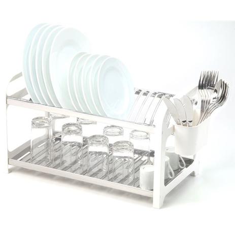 Escorredor para 20 pratos em aço inoxidável com lateral em plástico branco. - Soltecn é boa?