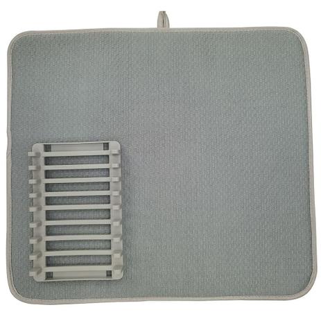 Escorredor para pratos com esteira em plastico e poliester L45xP40cm cor cinza - Dynasty Menor preço em Escorredor para pratos com esteira em plastico e poliester L45xP40cm cor cinza - Dynasty