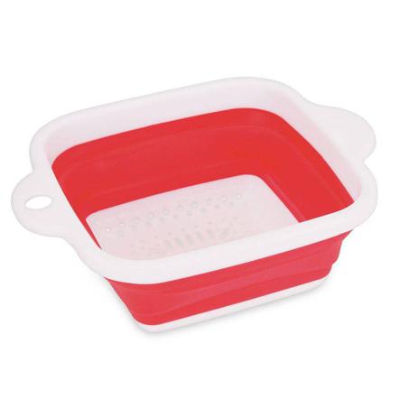 Escorredor Retrátil 26cm Quadrado Vermelho - Hauskraft Menor preço em Escorredor Retrátil 26cm Quadrado Vermelho - Hauskraft