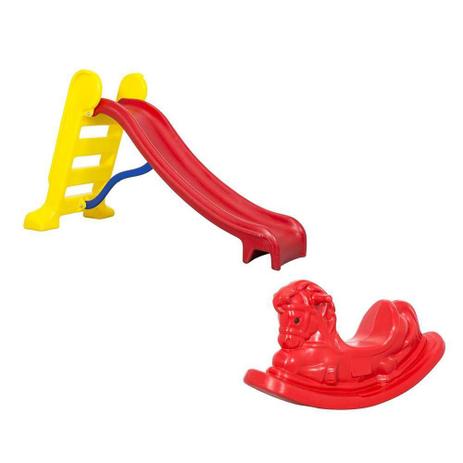 Escorregador Infantil Médio Rampa Vermelha + Cavalinho Vermelho - Rotoplas com iso 9001 Menor preço em Escorregador Infantil Médio Rampa Vermelha + Cavalinho Vermelho - Rotoplas com iso 9001