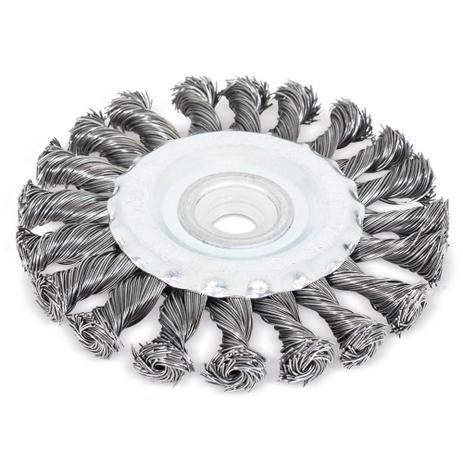 Escova de Aço Trançado Circular 4,1/2pol X 1/2pol 319,0019 ROCAST Menor preço em Escova de Aço Trançado Circular 4,1/2pol X 1/2pol 319,0019 ROCAST