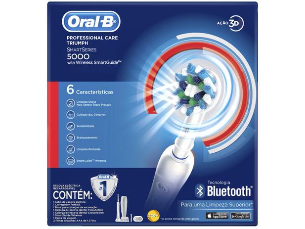 Escova de Dente Elétrica Oral-B - Professional Care 5000 com Sensor de Pressão