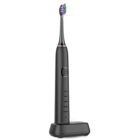 Escova de Dente Elétrica SN903 Souness Sônica Recarregável com Refil Preta Menor preço em Escova de Dente Elétrica SN903 Souness Sônica Recarregável com Refil Preta