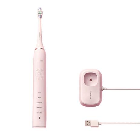 Escova De Dente Elétrica Sn903 Souness Sônica Recarregável Com Refil Rosa Menor preço em Escova De Dente Elétrica Sn903 Souness Sônica Recarregável Com Refil Rosa