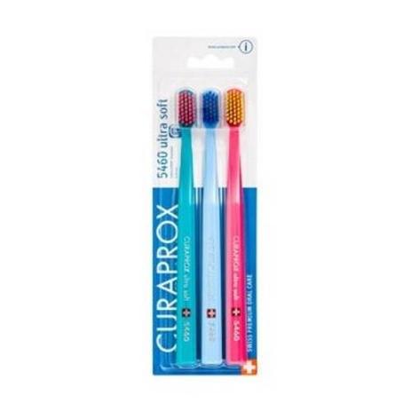 Menor preço em Escova Dental Adulto Curaprox Cs 5460 Ultra Soft Sensitive Trio Colorida C/ 3 Unidades - Curaden