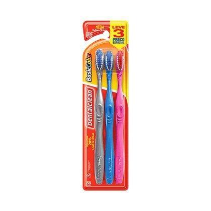 Escova Dental Dental Clean Basic Color Media 35 c/3un - Basicolor Menor preço em Escova Dental Dental Clean Basic Color Media 35 c/3un - Basicolor