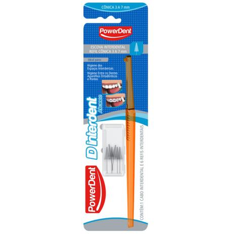 Escova dental id com cabo + refil cônico powerdent Menor preço em Escova dental id com cabo + refil cônico powerdent