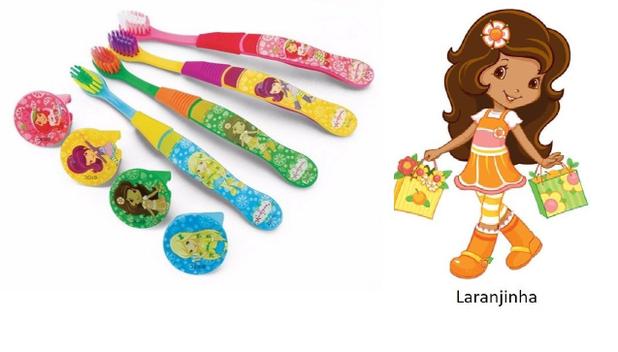 Escova dental Infantil Cerdas Macias com Capa Protetora Turma da Moranguinho - Laranjinha - Frescor Menor preço em Escova dental Infantil Cerdas Macias com Capa Protetora Turma da Moranguinho - Laranjinha - Frescor