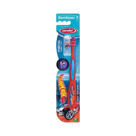Escova dental infantil condor hot wheels macia (+5 anos) - 3170-0 Menor preço em Escova dental infantil condor hot wheels macia (+5 anos) - 3170-0