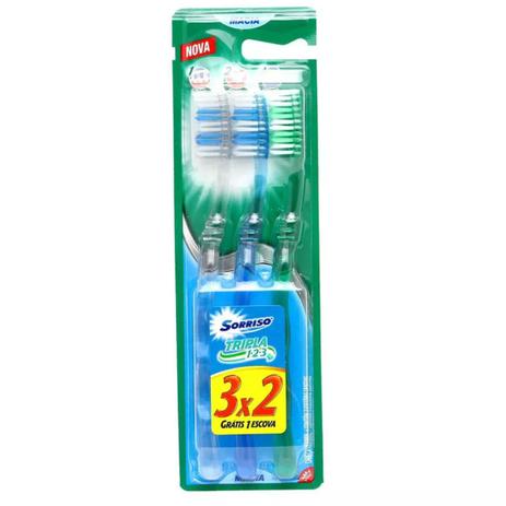 Escova dental macia sorriso tripla l3p2 - Sem marca Menor preço em Escova dental macia sorriso tripla l3p2 - Sem marca