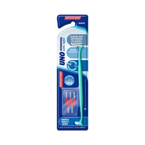 Escova dental uno interdental com refil dentalclean - cilíndrico - Dental clean Menor preço em Escova dental uno interdental com refil dentalclean - cilíndrico - Dental clean