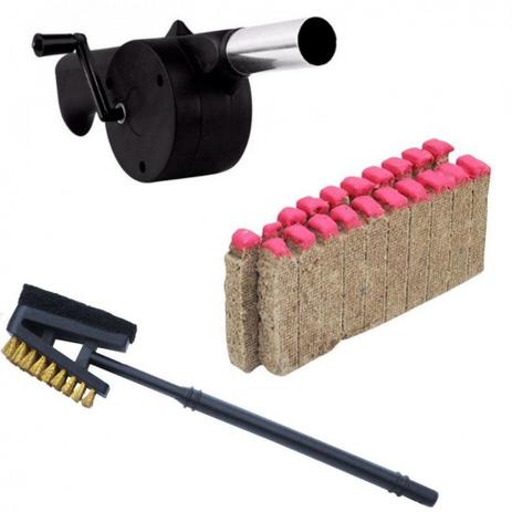 Escova Limpa Grelhas com Cabo + Iniciador de Fogo + Soprador para Churrasco Nautika Menor preço em Escova Limpa Grelhas com Cabo + Iniciador de Fogo + Soprador para Churrasco Nautika
