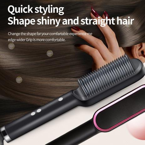 Escova profissional cabelo elétrica para alisar pente alisador elétrico de cerâmica e aquecimento rápido para mulher - CONNECT Menor preço em Escova profissional cabelo elétrica para alisar pente alisador elétrico de cerâmica e aquecimento rápido para mulher - CONNECT