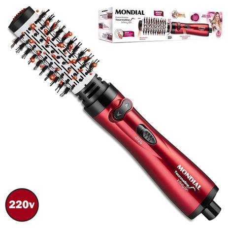 Escova Rotativa Giratoria Seca Alisa E Modela fazer penteados lindos Mondial ER-03 220V Menor preço em Escova Rotativa Giratoria Seca Alisa E Modela fazer penteados lindos Mondial ER-03 220V