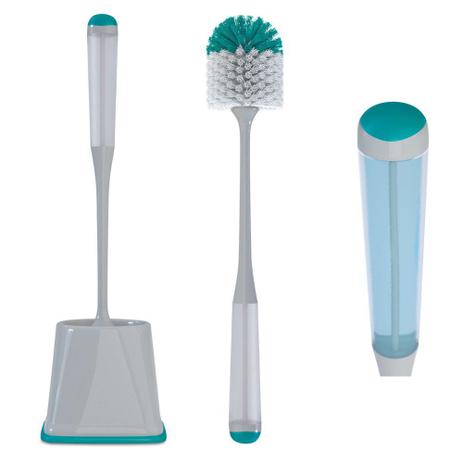 Escova Sanitária com Dispenser e Suporte Flashlimp Menor preço em Escova Sanitária com Dispenser e Suporte Flashlimp
