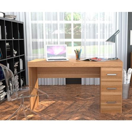 Escrivaninha com 3 Gavetas Laterais Office Plus Appunto - Castanho Menor preço em Escrivaninha com 3 Gavetas Laterais Office Plus Appunto - Castanho