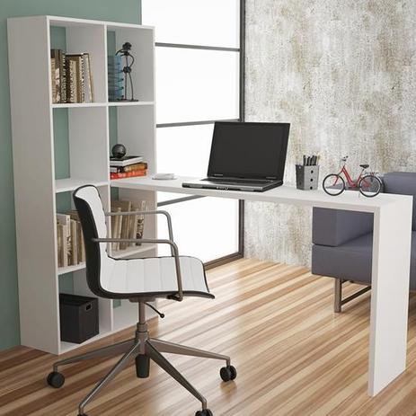 Escrivaninha Estante Linha Cube BE 38 - BRV Móveis - Branco Menor preço em Escrivaninha Estante Linha Cube BE 38 - BRV Móveis - Branco