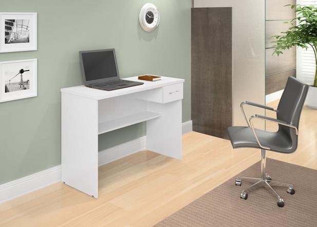 Escrivaninha/Mesa de notebook com design compacto Anaí Branco JCM Movelaria Menor preço em Escrivaninha/Mesa de notebook com design compacto Anaí Branco JCM Movelaria