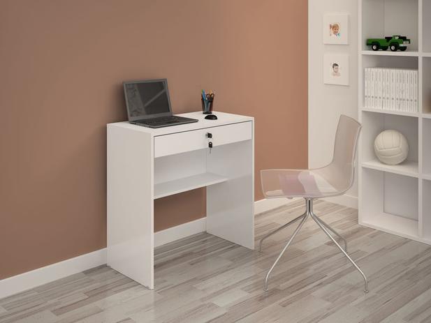 Escrivaninha/Mesa de notebook com design compacto Andorinha Branco JCM Movelaria Menor preço em Escrivaninha/Mesa de notebook com design compacto Andorinha Branco JCM Movelaria