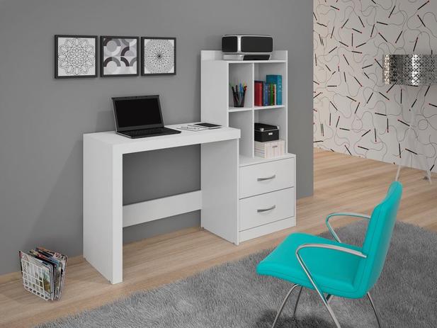 Escrivaninha/Mesa de notebook com prateleiras Alana Branco JCM Movelaria é boa?