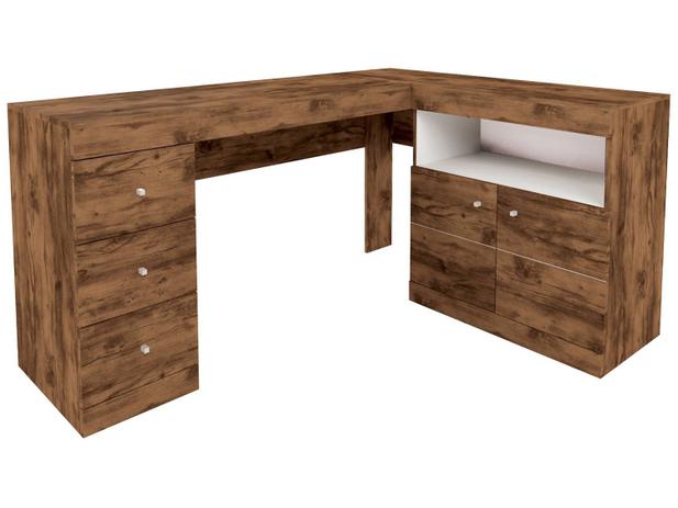 Escrivaninha/Mesa para Computador de Canto - 3 Gavetas 2 Portas Líder Evolution Menor preço em Escrivaninha/Mesa para Computador de Canto - 3 Gavetas 2 Portas Líder Evolution