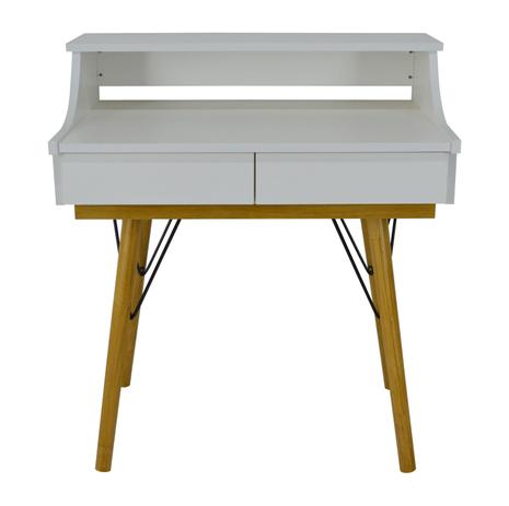 Escrivaninha Penteadeira Infantil Mesa Retrô Pé Palito Madeira MDF Branco - Móveis Bolzan Menor preço em Escrivaninha Penteadeira Infantil Mesa Retrô Pé Palito Madeira MDF Branco - Móveis Bolzan