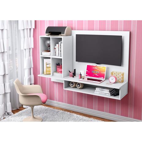 Escrivaninha Suspensa com Painel para TV até 37 Polegadas Mimo Siena Móveis Branco Textura é boa?