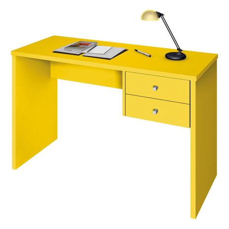 Escrivaninha Zanzini Móveis Intelectual 2 Gavetas Amarelo Menor preço em Escrivaninha Zanzini Móveis Intelectual 2 Gavetas Amarelo