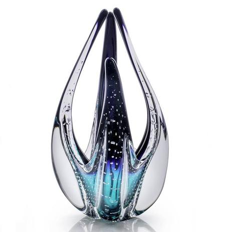 Escultura Vaso Em Murano Cristal Sao Marcos Preto E Esmeralda - São marcos Menor preço em Escultura Vaso Em Murano Cristal Sao Marcos Preto E Esmeralda - São marcos