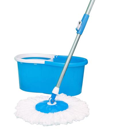 Esfregão de limpeza prática c/ balde Mop com 2 refis - AZUL - Uz Menor preço em Esfregão de limpeza prática c/ balde Mop com 2 refis - AZUL - Uz