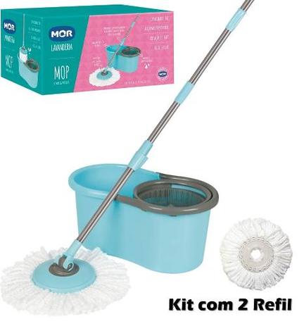 Esfregão Mop Limpeza Prática Balde Simples 8298 - Mor Menor preço em Esfregão Mop Limpeza Prática Balde Simples 8298 - Mor