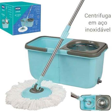 Esfregão Mop Premium 1 Refil Limpeza Balde Inox - Mor Menor preço em Esfregão Mop Premium 1 Refil Limpeza Balde Inox - Mor