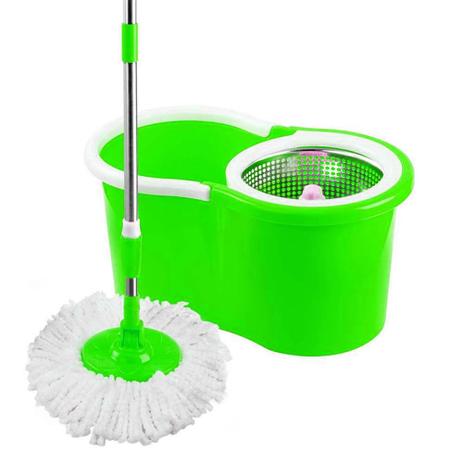 Esfregão Spin Mop Centrifuga Inox 360 Balde 3x Refil - Verde - Lorben Menor preço em Esfregão Spin Mop Centrifuga Inox 360 Balde 3x Refil - Verde - Lorben