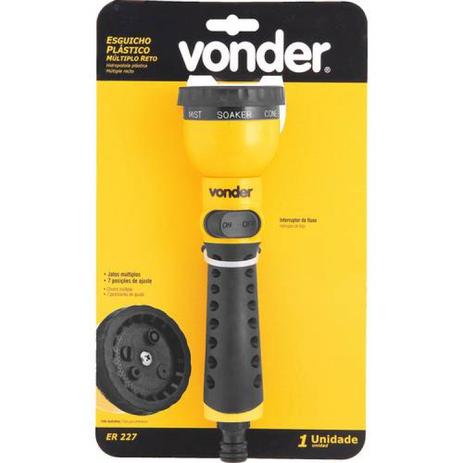 Esguicho plástico para jardim múltiplo reto ER 227 Vonder Preto Menor preço em Esguicho plástico para jardim múltiplo reto ER 227 Vonder Preto