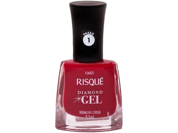 Esmalte Risqué Diamond Gel Vermelho Cereja - Cremoso Hipoalergênico 9,5ml