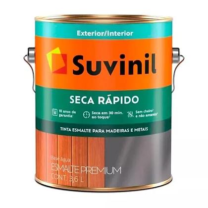 Esmalte Seca Rápido Suvinil Branco Base Água Acetinado 3,6 Litros Menor preço em Esmalte Seca Rápido Suvinil Branco Base Água Acetinado 3,6 Litros