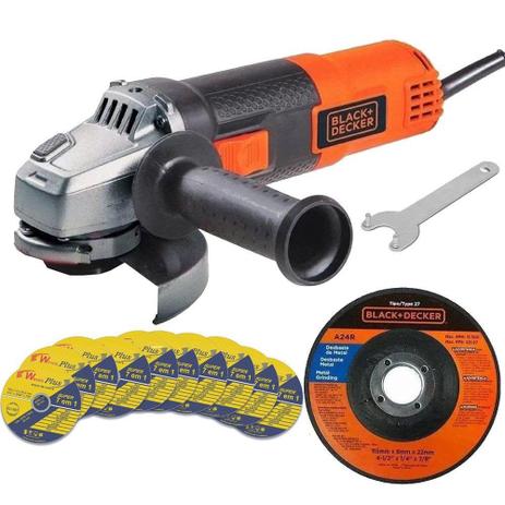Esmerilhadeira Angular 4 1/2” 127v G720 + Disco Corte 4-1/2”X1x7/8 (7 Em 1) Waves Plus - Black + decker Menor preço em Esmerilhadeira Angular 4 1/2” 127v G720 + Disco Corte 4-1/2”X1x7/8 (7 Em 1) Waves Plus - Black + decker