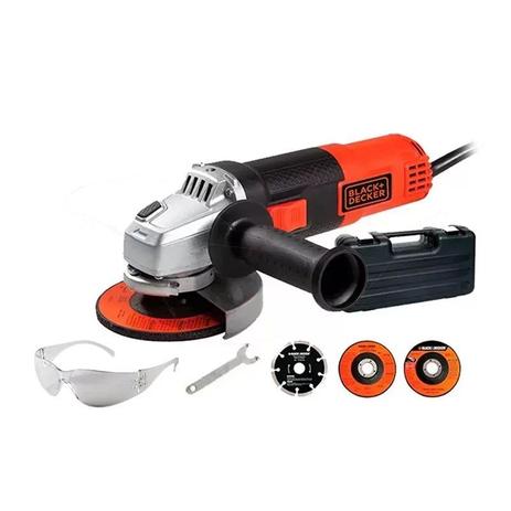 Esmerilhadeira Angular 4.1/2” 820W com 12 Discos + Óculos Incolor Black + Decker Menor preço em Esmerilhadeira Angular 4.1/2” 820W com 12 Discos + Óculos Incolor Black + Decker