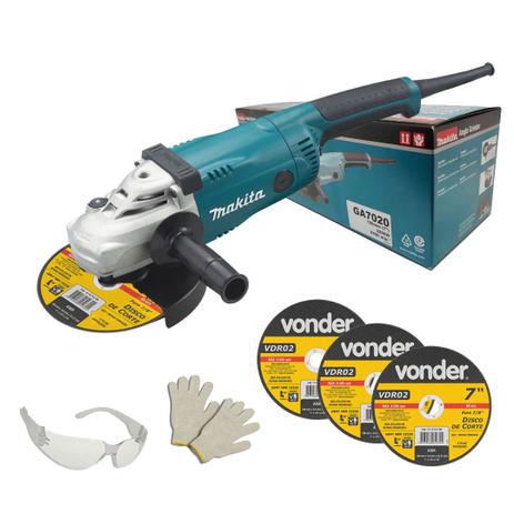 Esmerilhadeira Angular 7 Pol 2.200w Ga7020 Makita + Acess Menor preço em Esmerilhadeira Angular 7 Pol 2.200w Ga7020 Makita + Acess