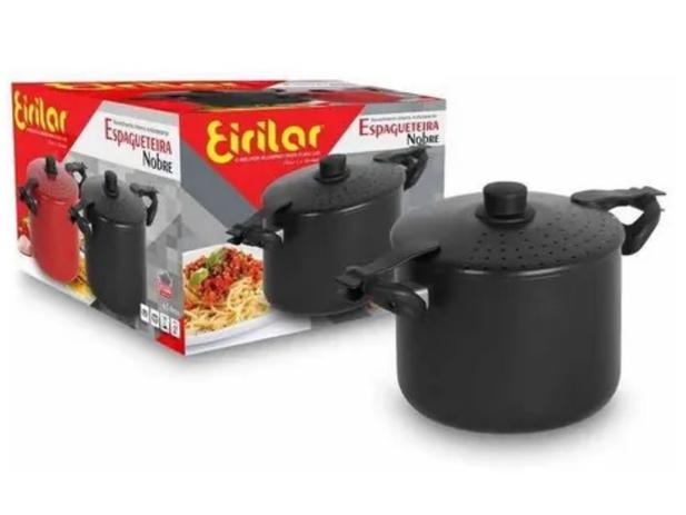 Espagueteira Teflon Antiaderente 4,5 Litros Panela Alumínio Escorredor Macarrão Massa Cozinha - Eirilar Menor preço em Espagueteira Teflon Antiaderente 4,5 Litros Panela Alumínio Escorredor Macarrão Massa Cozinha - Eirilar