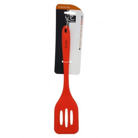 Espatula de Silicone Vazada Colorfull Vermelho 6041 - Kehome Menor preço em Espatula de Silicone Vazada Colorfull Vermelho 6041 - Kehome