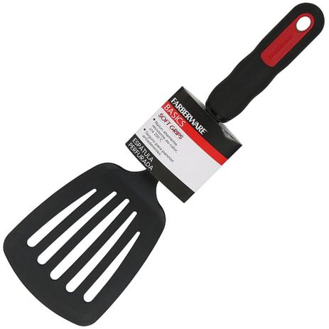 Espátula Perfurada Farberware Soft Nylon Preta 33cm Menor preço em Espátula Perfurada Farberware Soft Nylon Preta 33cm