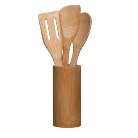 Espátula Tyft com Porta Utensílios Bambu 4PÇS - 32818 Menor preço em Espátula Tyft com Porta Utensílios Bambu 4PÇS - 32818