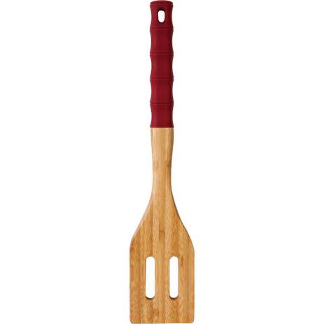 Espátula Vazada Bambu com Cabo Silicone Anji Bordô Menor preço em Espátula Vazada Bambu com Cabo Silicone Anji Bordô
