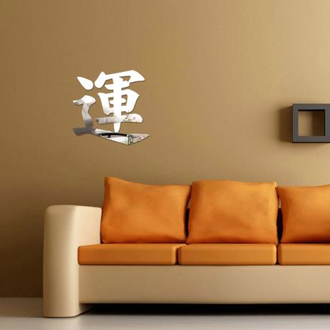 Espelho Acrílico Decorativo Kanji (Sorte) - Viniko Menor preço em Espelho Acrílico Decorativo Kanji (Sorte) - Viniko