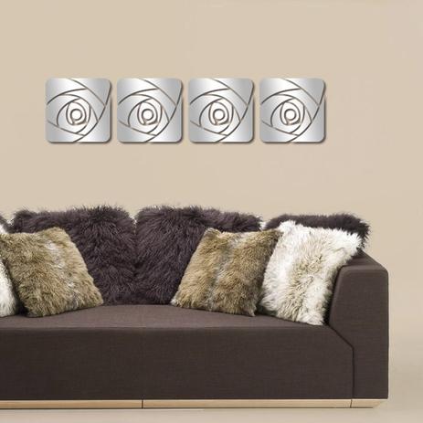 Espelho Acrílico Decorativo Rosas Quadradas - Viniko Menor preço em Espelho Acrílico Decorativo Rosas Quadradas - Viniko