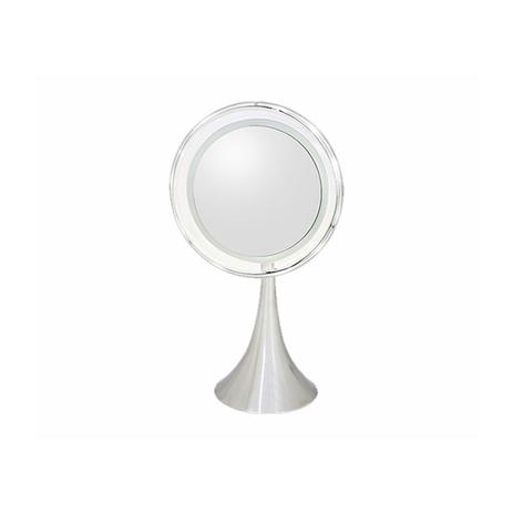 Espelho de mesa com iluminação led redondo 8x - Banho mais Menor preço em Espelho de mesa com iluminação led redondo 8x - Banho mais